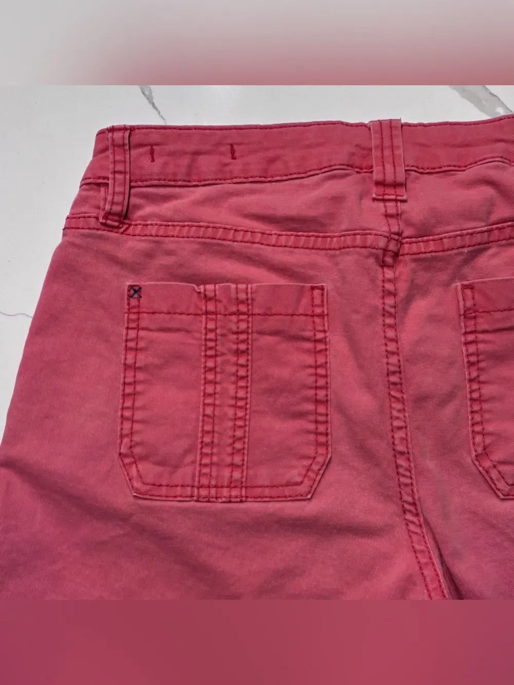 Jag Jeans Faded Red Coral Relaxed Fit Utility Cotton Twill Shorts Women’s 4